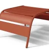 MYLIA Loungeset-Lage Opstapelbare Tuinfauteuil + Voetensteun - Metaal - Terracotta - Mirmande