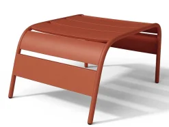 MYLIA Loungeset-Lage Opstapelbare Tuinfauteuil + Voetensteun - Metaal - Terracotta - Mirmande