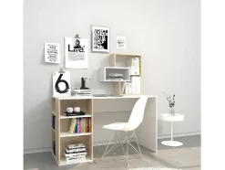 EPIKASA Bureaumeubel-Lara Bureau, Wit, Sonoma, 130X60X135 Cm,