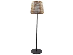 OZAIA Tuinlamp-Led Buiten Staande Lamp Van Metaal - H. 150 Cm - Zwart En Natuurlijk - Carbini