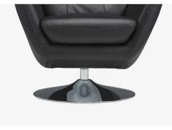 LINEA SOFA Fauteuil Leer-Leren Draaistoel Anaba - Zwart