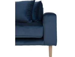 House Nordic Hoekbank-Lido Bank Met Chaise Longue Links Velours Donker Blauw.