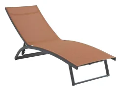 MYLIA Ligstoel-Ligstoel Met Verschillende Standen Van Aluminium En Textileen - Terracotta - Saranda Van