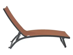 MYLIA Ligstoel-Ligstoel Met Verschillende Standen Van Aluminium En Textileen - Terracotta - Saranda Van