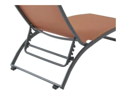 MYLIA Ligstoel-Ligstoel Met Verschillende Standen Van Aluminium En Textileen - Terracotta - Saranda Van