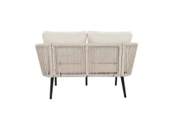 ModernLuxe Ligstoel-Ligstoel, Tuinbank - Gegalvaniseerd Staal En Gevlochten Touw - 2 Plaatsen - Beige