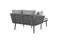 ModernLuxe Ligstoel-Ligstoel, Tuinbank - Gegalvaniseerd Staal En Gevlochten Touw - 2 Plaatsen - Grijs