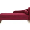 Vente-unique Chaise Longue-Linkse Chaise Longue Van Bordeaux-Rood Velours Umari