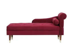 Vente-unique Chaise Longue-Linkse Chaise Longue Van Bordeaux-Rood Velours Umari