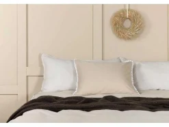 Vente-unique Beddengoed-Livia Bedset 1 Set 200X150Cm Beige, Wit.