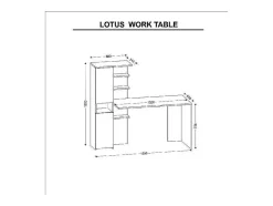 EPIKASA Bureaumeubel-Lotus Bureau, Wit, 150X60X135 Cm,