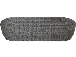 MYLIA Loungeset-Loungeset Van Geweven Hars - Grijs - Zitbank, 2 Fauteuils En Salontafel - Whiteheaven