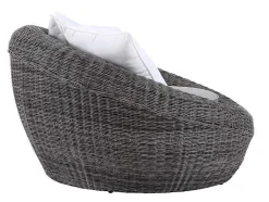 MYLIA Loungeset-Loungeset Van Geweven Hars - Grijs - Zitbank, 2 Fauteuils En Salontafel - Whiteheaven