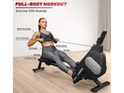Vente-unique Fitness-Magnetische Roeimachine Voor Home Gym Office Workout 16 Niveau Instelbare Weerstand Met Lcd-Monitor
