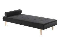 Vente-unique Stoffen Zitbank-Marino Dagbed Velours Zwart.