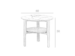 Angel Cerda Bijzettafel-Marmer Effect Glasvezel Hoektafel 2047