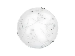 EPIKASA Plafondlamp-Maryland Plafondlamp, Chroom, Wit, 30X30X9 Cm,