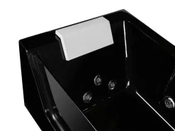 Shower & Design Massagebad-Massagebad Met Glazen Wand Aria Zwart - Persoons - 170*80*57Cm - Linkse Hoek