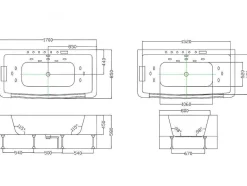 Shower & Design Massagebad-Massagebad Met Glazen Wand En Ledverlichting Dyona - 260L - 1 Persoon - 170*85*58Cm - Balneo Therapie