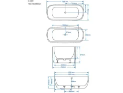 Shower & Design Massagebad-Massagebad Met Ledverlichting - Balneo Therapie Sirgao - 1 Persoon - 155L - 75X150Cm - Wit