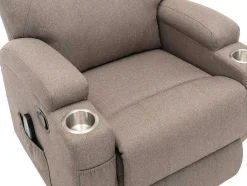 Vente-unique Fauteuil Stof-Massagefauteuil Silvano In Stof - Taupe