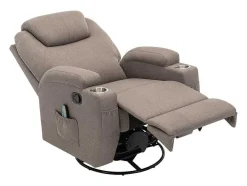 Vente-unique Fauteuil Stof-Massagefauteuil Silvano In Stof - Taupe