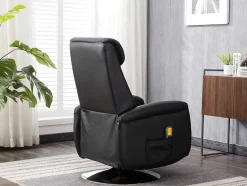 Vente-unique Fauteuil Kunstleer-Massagestoel Kostas Van Kunstleer - Zwart
