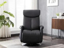 Vente-unique Fauteuil Kunstleer-Massagestoel Kostas Van Kunstleer - Zwart