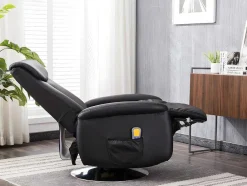 Vente-unique Fauteuil Kunstleer-Massagestoel Kostas Van Kunstleer - Zwart