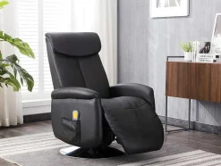 Vente-unique Fauteuil Kunstleer-Massagestoel Kostas Van Kunstleer - Zwart