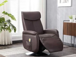 Vente-unique Fauteuil Kunstleer-Massagestoel Kostas Van Kunstleer - Bruin
