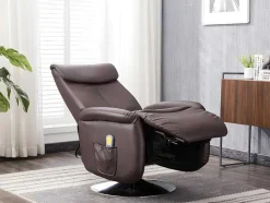 Vente-unique Fauteuil Kunstleer-Massagestoel Kostas Van Kunstleer - Bruin