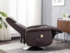 Vente-unique Fauteuil Kunstleer-Massagestoel Kostas Van Kunstleer - Bruin