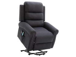 Vente-unique Fauteuil Stof-Massagestoel Met Elektrische Sta-Op Functie - Antraciet - Lovari