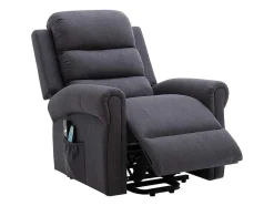 Vente-unique Fauteuil Stof-Massagestoel Met Elektrische Sta-Op Functie - Antraciet - Lovari