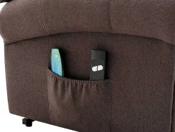 Vente-unique Fauteuil Stof-Massagestoel Met Elektrische Sta-Op Functie - Bruin - Lovari