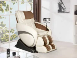 Vente-unique Fauteuil Kunstleer-Massagestoel Moon - Met Moon-Systeem - Beige