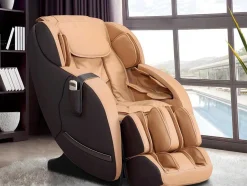 Vente-unique Massagefauteuil-Massagestoel Neree - Zero Gravity Systeem - Karamel