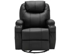 Vente-unique Fauteuil Kunstleer-Massagestoel Van Kunstleer Silvano - Zwart