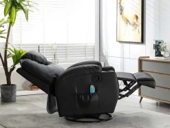 Vente-unique Fauteuil Kunstleer-Massagestoel Van Kunstleer Silvano - Zwart