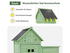 Vente-unique Tuinhuis-Massief Houten Tuinhuis Met Pvc Schuin Dak - 2 Planken 3 Klapdeuren - L118 X D54 X H173 Cm - Groen
