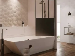 Shower & Design Badscherm-Mat Zwart Badscherm - 80 X 140 Cm - Urbanik
