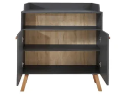 Vente-unique Babymeubel-Matsbaby Luiertafel 2 Deuren, 1 Open Vak Grijs.