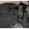 Vente-unique Woonkamertapijt-Mattis Vloerkleed O200 Cm Polyester Antraciet.