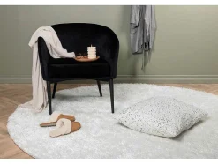 Vente-unique Woonkamertapijt-Mattis Vloerkleed O200 Cm Polyester Wit.