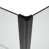 Shower & Design Badscherm-Matzwart Badscherm Met Handdoekhouder En Draaibare Retour - (70 + 30) X 140 Cm - Primael