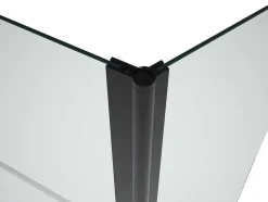 Shower & Design Badscherm-Matzwart Badscherm Met Handdoekhouder En Draaibare Retour - (70 + 30) X 140 Cm - Primael