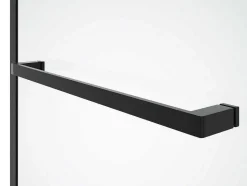 Shower & Design Badscherm-Matzwart Badscherm Met Handdoekhouder En Draaibare Retour - (70 + 30) X 140 Cm - Primael