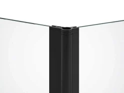 Shower & Design Badscherm-Matzwart Badscherm Met Handdoekhouder En Draaibare Retour - (70 + 30) X 140 Cm - Primael