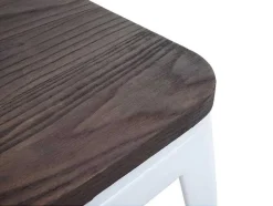 Vente-unique Kruk-Mcw-A73 Kruk (Set Van 4) Houten Zitting, Wit